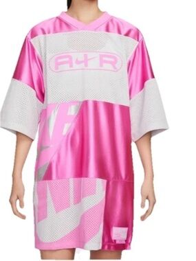 NWT $75 SOLD OUT Nike Air Pink White Sportswear Air Jersey Dress size L